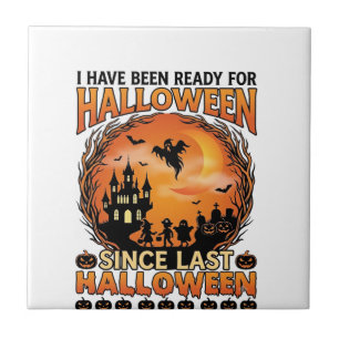 Klaar Halloween Sinds Laatste Geheime Kasteel Gees Tegeltje