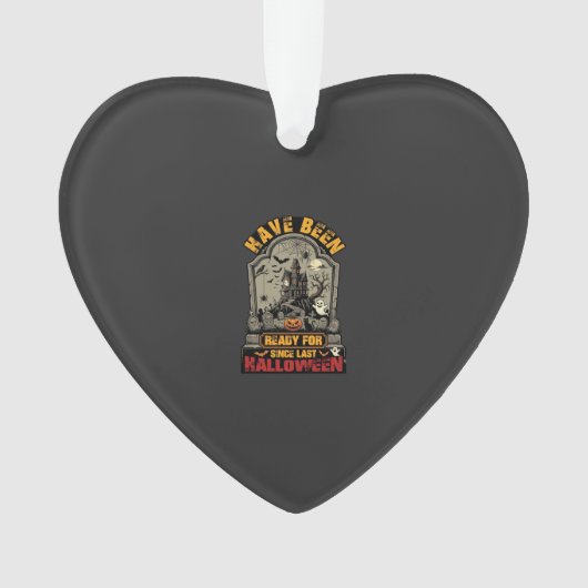Klaar Halloween Spokenhuis Grafsteen Ornament (voorkant)