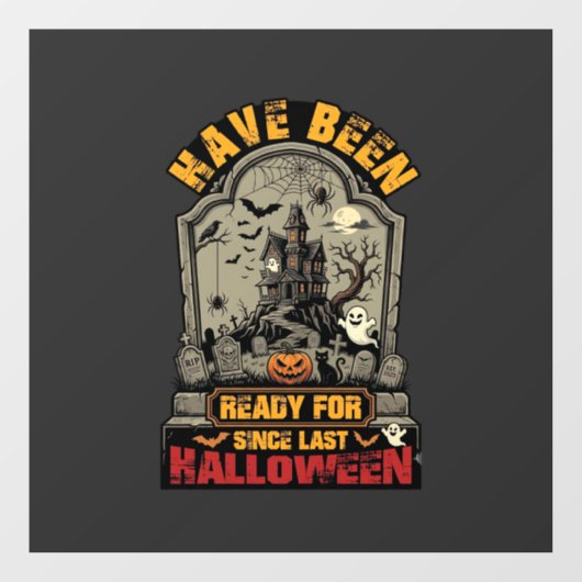 Klaar Halloween Spokenhuis Grafsteen Raamsticker (Vel)