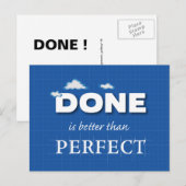 Klaar is beter dan perfect briefkaart (Voorkant / Achterkant)