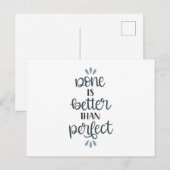 Klaar is beter dan perfect briefkaart (Voorkant / Achterkant)