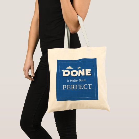 Klaar is beter dan perfect tote bag (Voorkant (product))