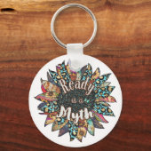 Klaar is een mythe Zonnebloem Sleutelhanger | Boho (Achterkant)