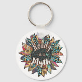 Klaar is een mythe Zonnebloem Sleutelhanger | Boho (Achterkant)