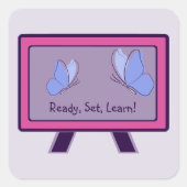Klaar, klaar, leer! Terug naar school Vierkante Sticker (Voorkant)