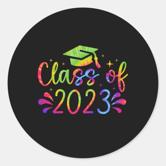 Klaar Klasse van 2023 Afstuderen Student Afstudeer Ronde Sticker (Voorkant)