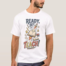 Klaar, Leer en Les Grappige Leraar Terug naar Scho T-shirt