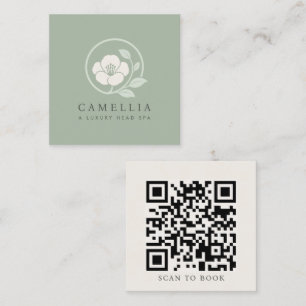 Klaar logo minimalistische spa-bedrijfskaart vierkante visitekaartje