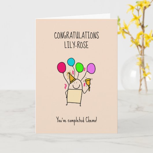 Klaar met chemo! kaart (Gele Bloem)