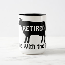 Klaar Met de Stier Grappige Koe Thema Pensioen Tweekleurige Koffiemok