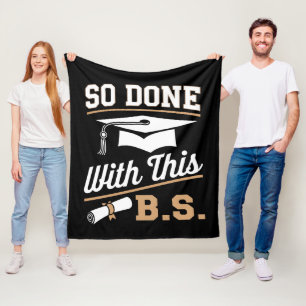 Klaar met deze BS Bachelor Afgestudeerd Afstuderen Fleece Deken
