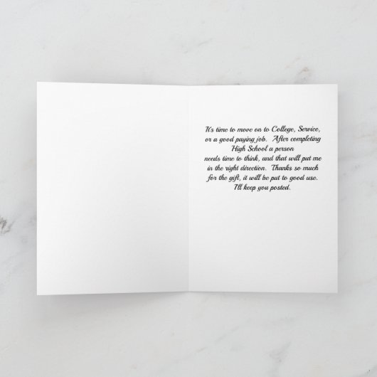 Klaar met een andere soort dank aan de middelbare  bedankkaart (Binnen)