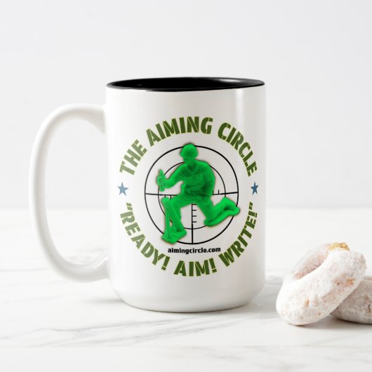 "Klaar! Mik! Schrijf!" mok (Met donut)
