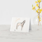 "Klaar" notitiekaart Paard klaar voor actie (Gele Bloem)