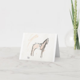 "Klaar" notitiekaart Paard klaar voor actie