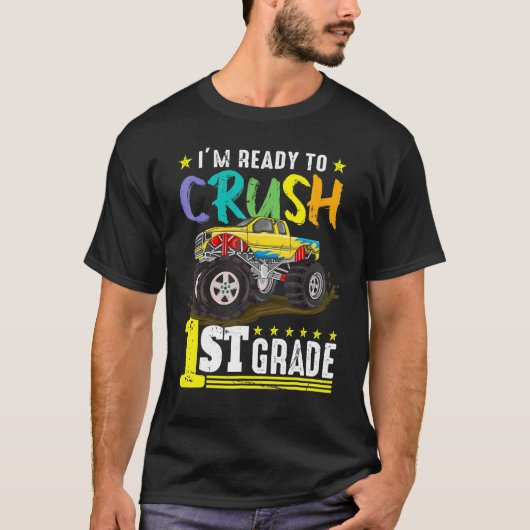 Klaar om 1e graads Monster Truck op de eerste dag T-shirt (Voorkant)
