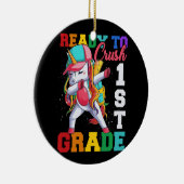 Klaar om 1e klas eenhoorn afscheid kindergar te ve keramisch ornament (Rechts)