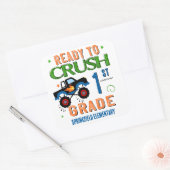 Klaar om 1e klas school te verpletteren vierkante sticker (Envelop)