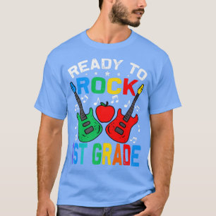 Klaar om 1st graad terug te keren naar school gita t-shirt
