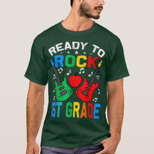 Klaar om 1st graad terug te keren naar school gita t-shirt