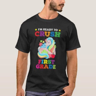 Klaar om 1st grade autism Unicorn terug naar SC te T-shirt