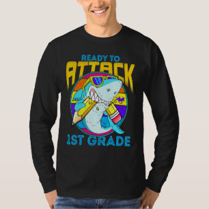 Klaar om 1st-Grade haai terug naar schooljongen aa T-shirt