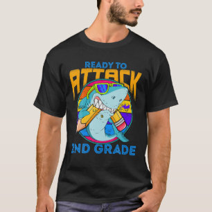 Klaar om 2e gradenhaai terug te vallen naar school t-shirt