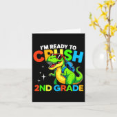 Klaar om 2e klas dinosaurus te verpletteren Eerste Kaart (Gele Bloem)
