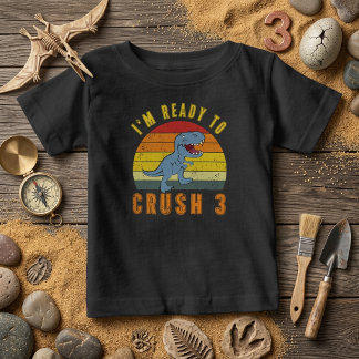 Klaar om 3 te verpletteren Dino Verjaardagsshirt