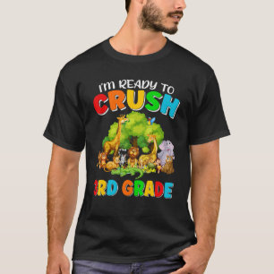 Klaar om 3e klas dierentuin dieren studentenrug te t-shirt