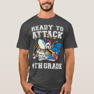 Klaar om 4de klas jongens haai grappig terug naar  t-shirt