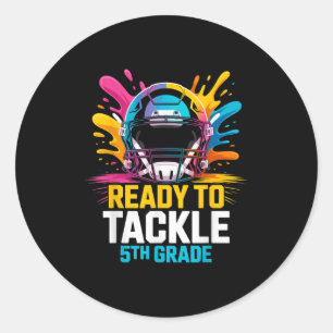 Klaar om 5e klas Football Kinder eerste dag aan te Ronde Sticker