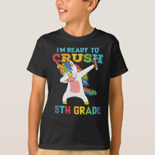 Klaar om 5e klas te verpletteren Cute Unicorn Scho T-shirt