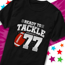 Klaar om 77 Football Party 77th Birthday aan te pa T-shirt