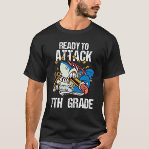 Klaar om 7th Grade Boys Shark terug aan te vallen T-shirt