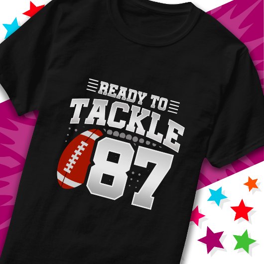 Klaar om 87 Football Party 87th Birthday aan te pa T-shirt