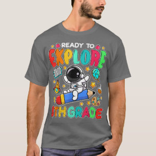 Klaar om 8e graad schaatsen Astronaut terug T T-shirt