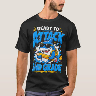 Klaar om aan te vallen haai 2e leerjaar eerste dag t-shirt