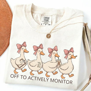 Klaar om Actief te Monitoren, School Test Humor T-shirt