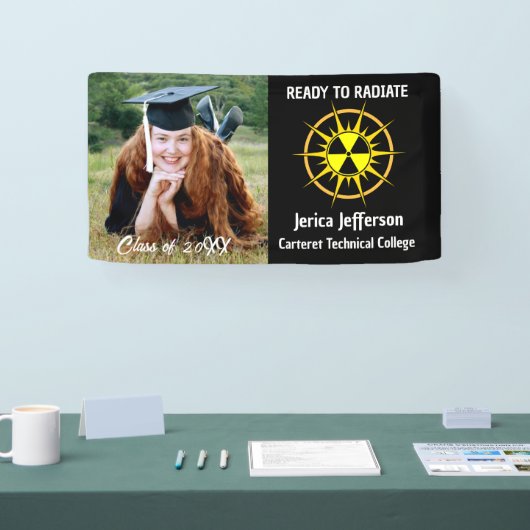 Klaar om Afstuderen te raditeren Spandoek (Beurs)