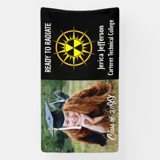 Klaar om Afstuderen te raditeren Spandoek (Verticaal)