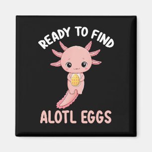 Klaar om Alotl-eieren te vinden Pasen Axolotl Magneet