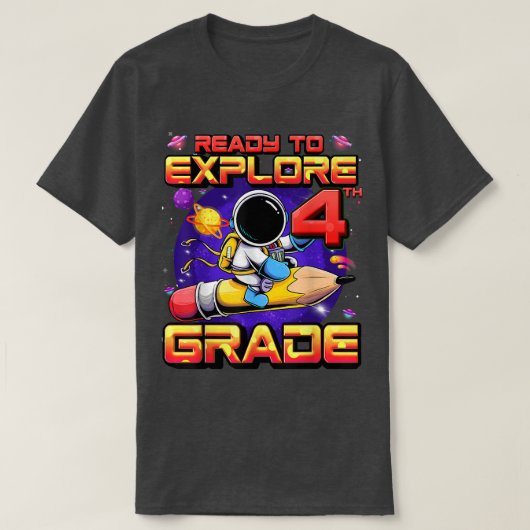 Klaar om Astronaut van de 4e graad terug naar Scho T-shirt (Design voorkant)