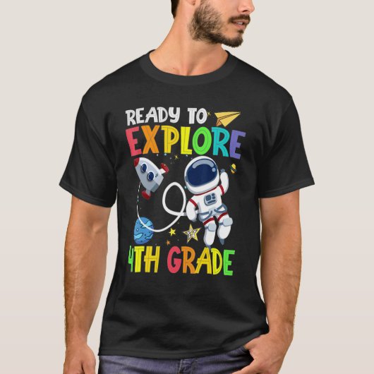 Klaar om Astronaut van de 4e graad terug naar Scho T-shirt (Voorkant)