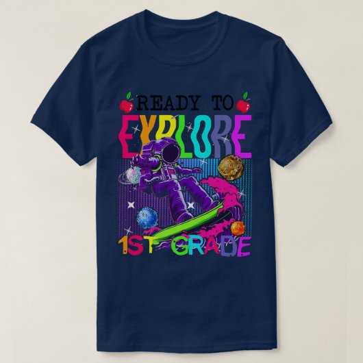 Klaar om Astronaut van de eerste graad terug naar T-shirt (Design voorkant)