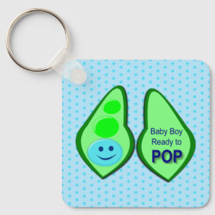 Klaar om Baby Boy Blue Pea Baby shower te Poppen Sleutelhanger