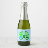 Klaar om Baby Boy Blue Pea Baby shower te Poppen Sparkling Wijnetiket (Voorkant)