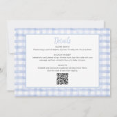 Klaar om blauwe frisdrankfles QR-code babyfeest te Kaart (Achterkant)