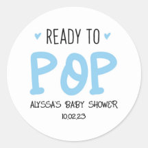 Klaar om blauwe Stickers te Poppen