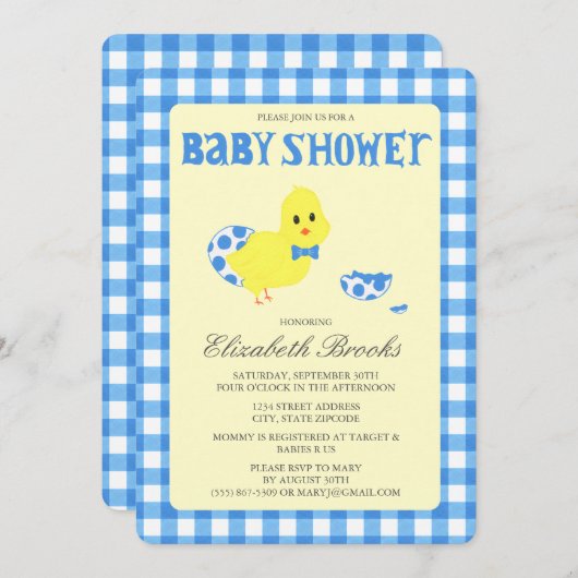 Klaar om Chicky Boy Baby shower te hatchen Kaart (Voorkant / Achterkant)